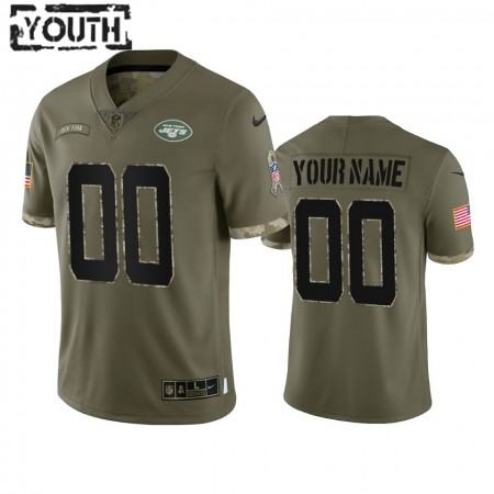 Tröjor New York Jets Custom Olive 2022 Salute To Service Limited - Barn Tröjor New York Jets Custom Olive 2022 Salute To Service Limited - Barn